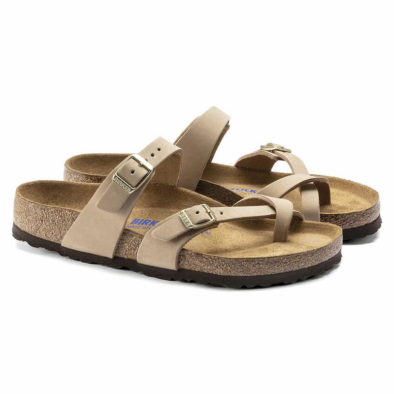 Mayari Birkenstock Soft Footbed Nubuck Kozene Damske Hnede | SK 136UZG